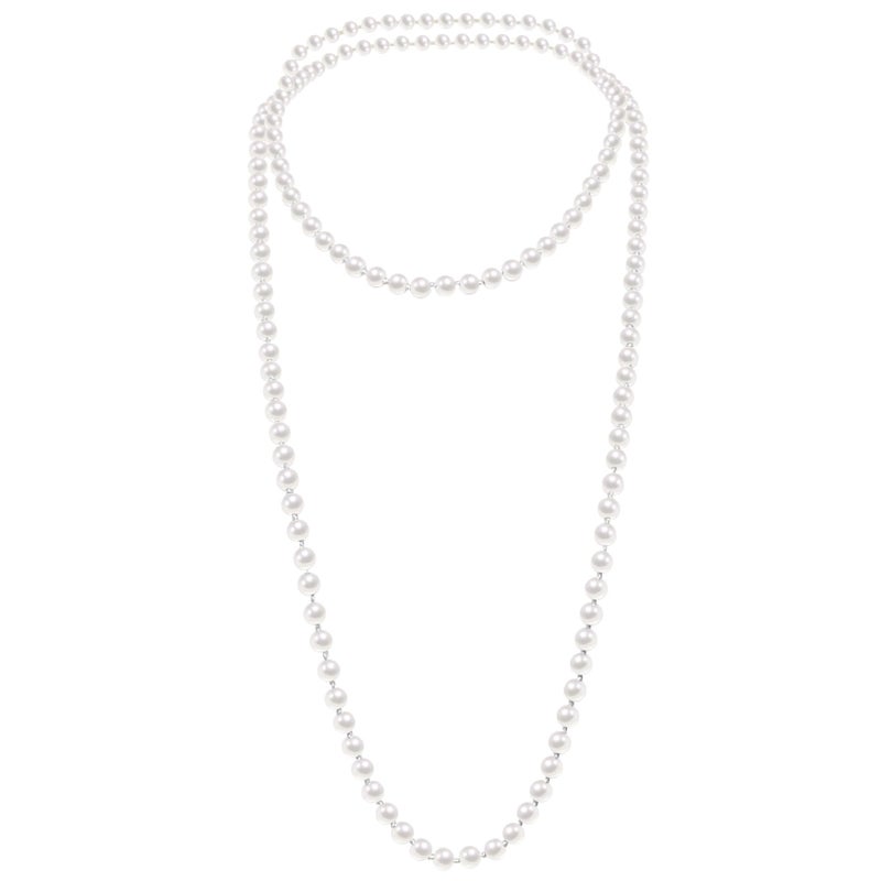 KOSMOS-LI Flapper Pearls 1920s Faux Pearls Pendants Stocking Stuffers Long Fake Pearls Necklace 58"(1piece) for Women Jewelry - Image 1